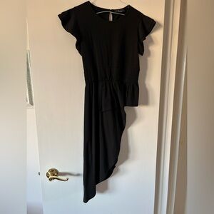 Chic Asymmetrical Black Dress